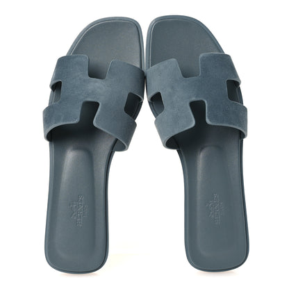 Hermes Suede Goatskin Oran Sandals 39 Bleu Tonnerre 39 Bleu Tonnerre 2 of 12