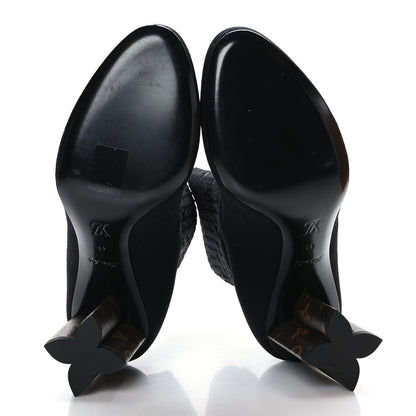 Louis Vuitton Monogram Stretch Fabric Silhouette Ankle Boots 41 Black 5 of 7