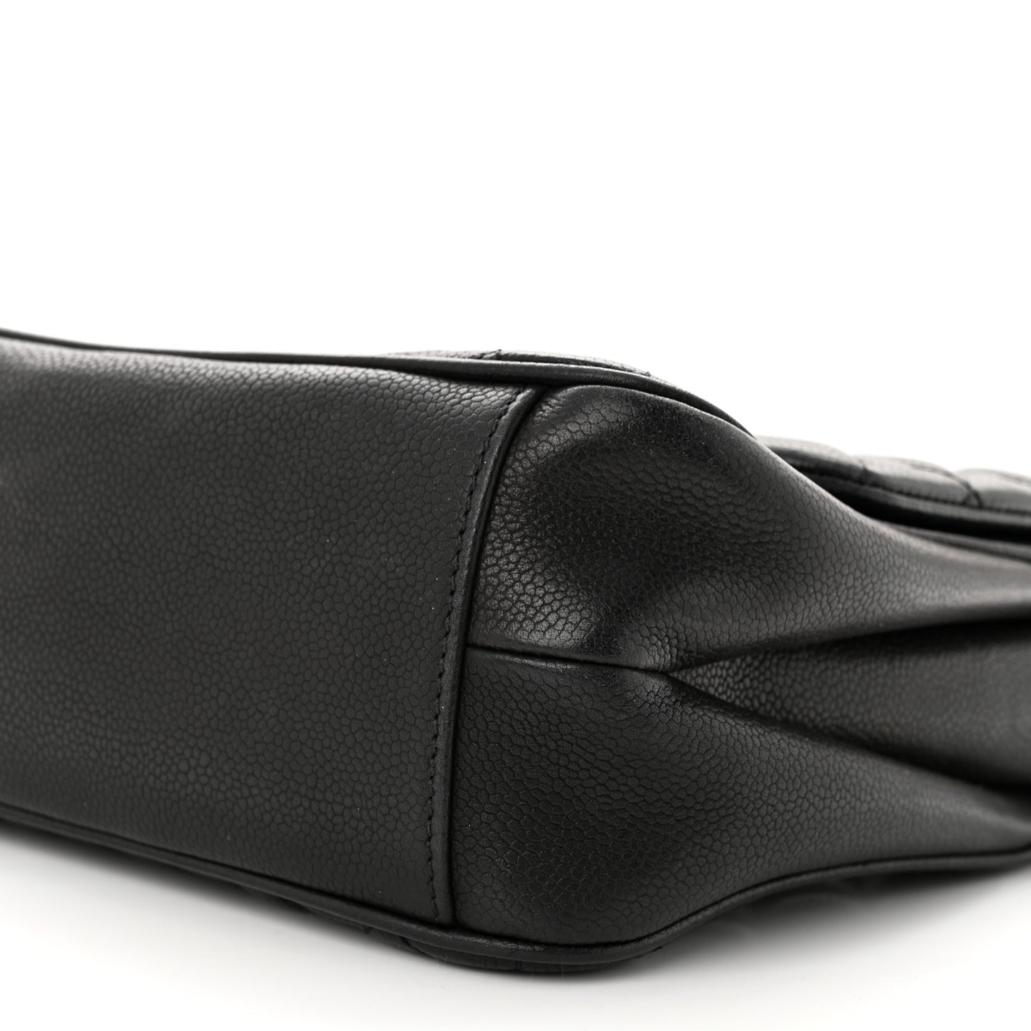 Caviar Quilted Medium Rock In Rome Single Flap Black