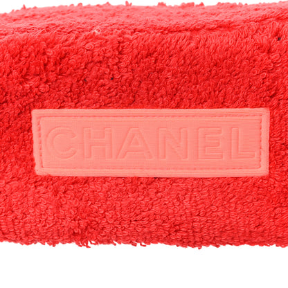 Chanel Terry CC Flat Mules Sandals 37 Dark Red Orange 8 of 9