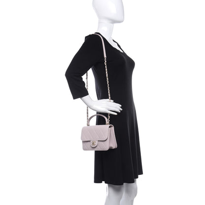 Chanel Calfskin Quilted Small Top Handle Flap Light Pink 2 of 8