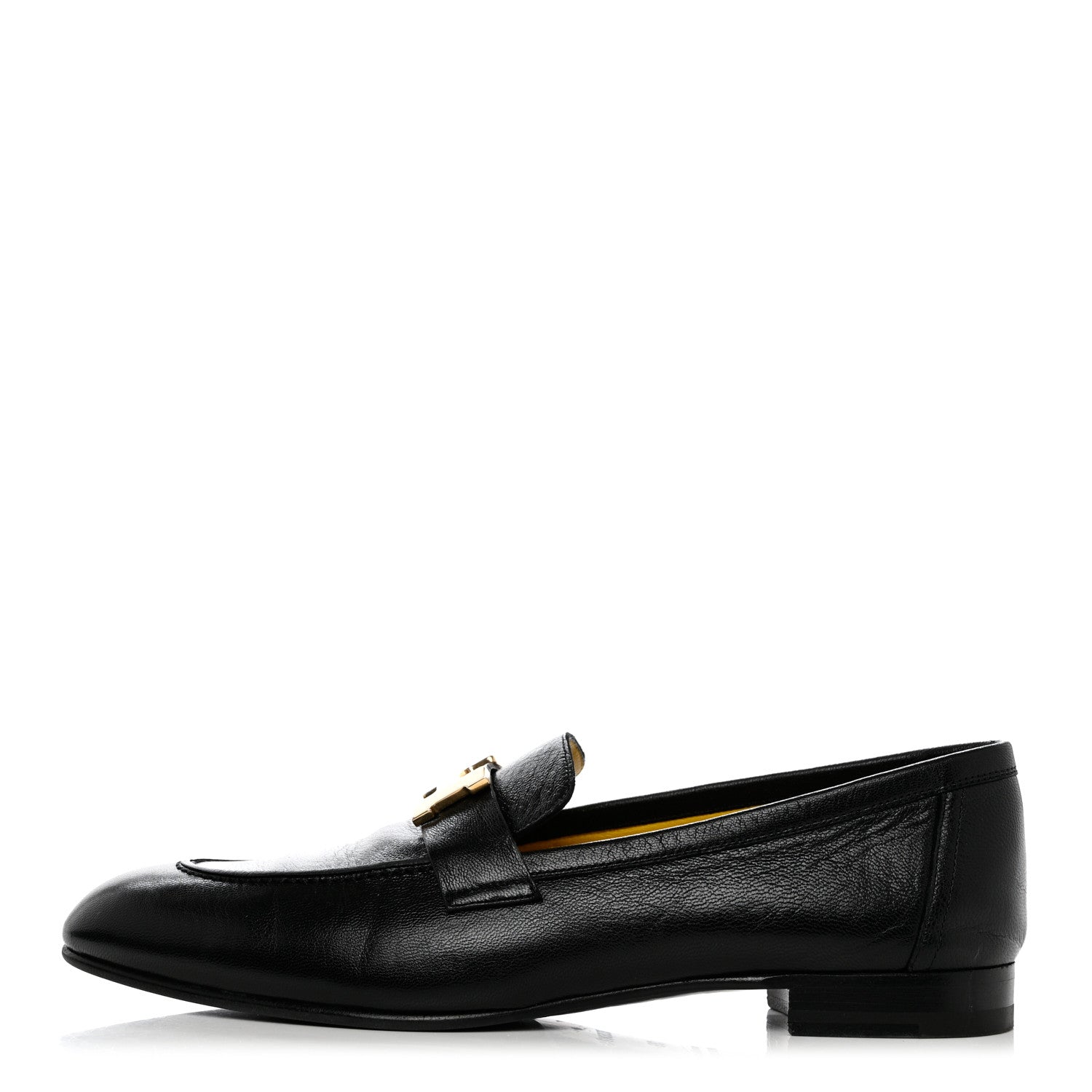 Hermes Goatskin Womens Paris Loafers 39 Black 1 of 9