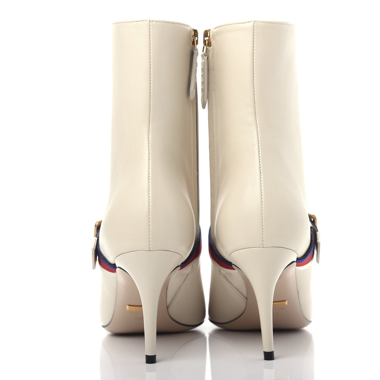 Gucci Nappa Sylvie Ankle Boots 38 Mystic White 7 of 11