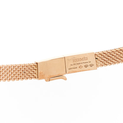 Hermes 18K Rose Gold Diamond Kelly Gavroche Necklace 6 of 7