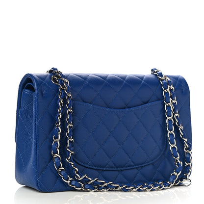 Chanel Caviar Quilted Medium Double Flap Blue 3 of 10