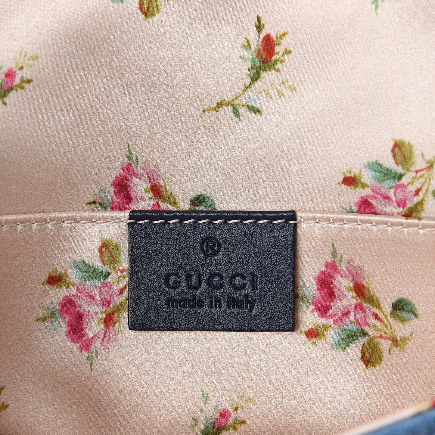 Denim Matelasse Mini Pearly GG Marmont Shoulder Bag Blue