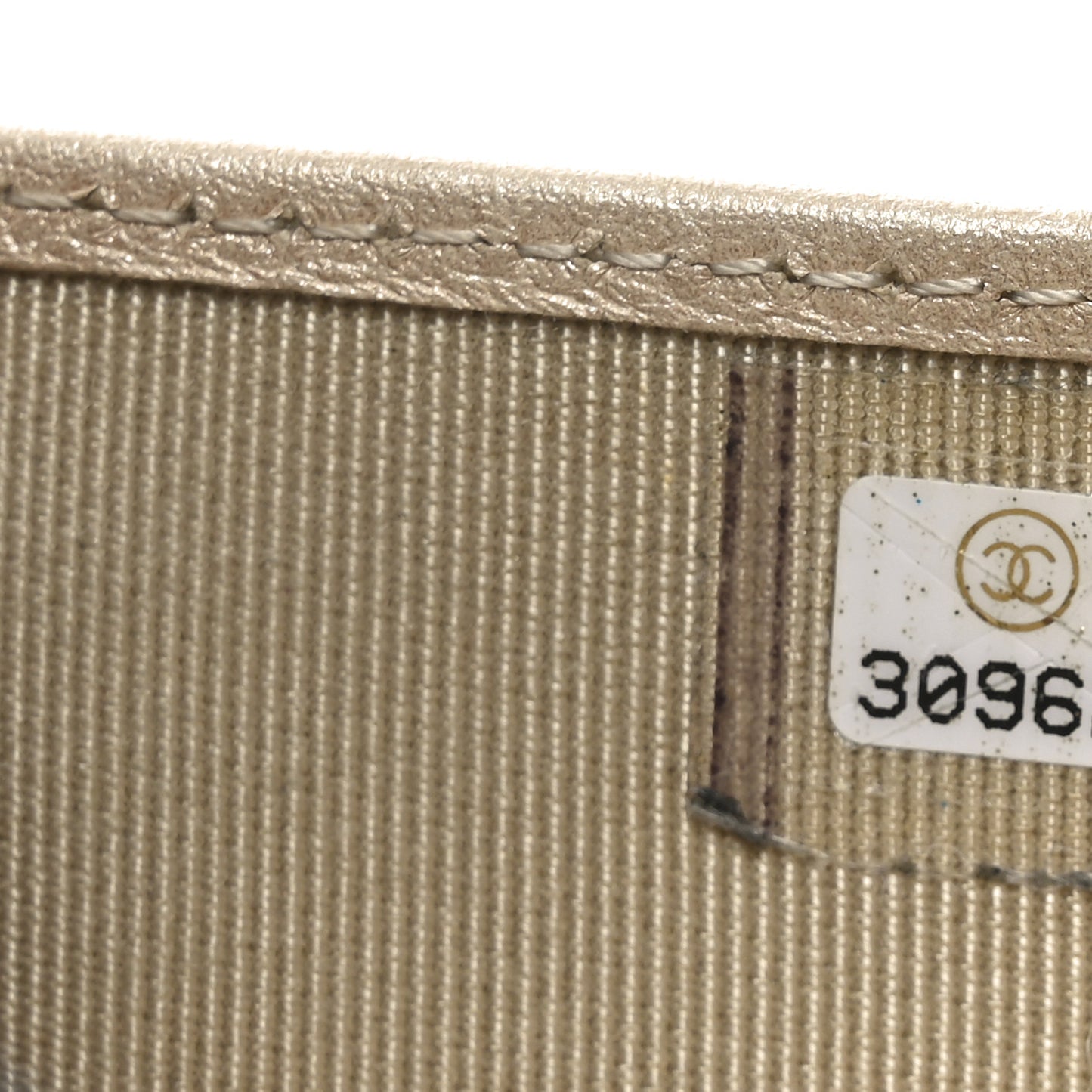 Metallic Lambskin Quilted Flap Card Holder Wallet Light Gold