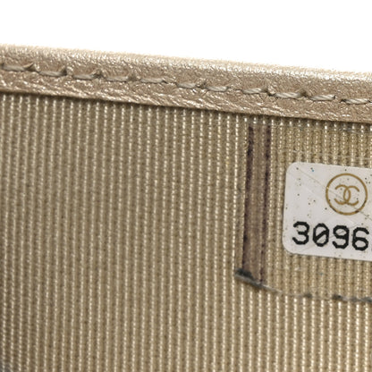 Chanel Metallic Lambskin Quilted Flap Card Holder Wallet Light Gold 8 of 10