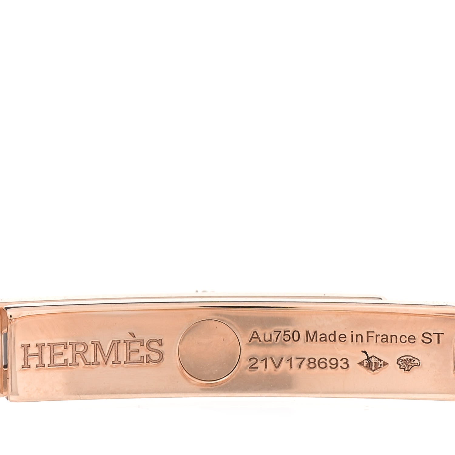 Hermes 18K Rose Gold Diamond Full Pave PM Kelly Chaine Bracelet ST 4 of 5