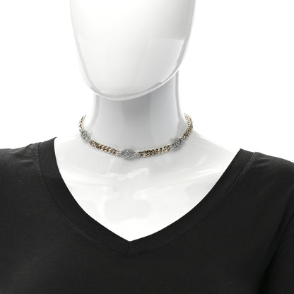 Chanel Crystal CC Chain Links Choker Necklace Gold 1 of 5