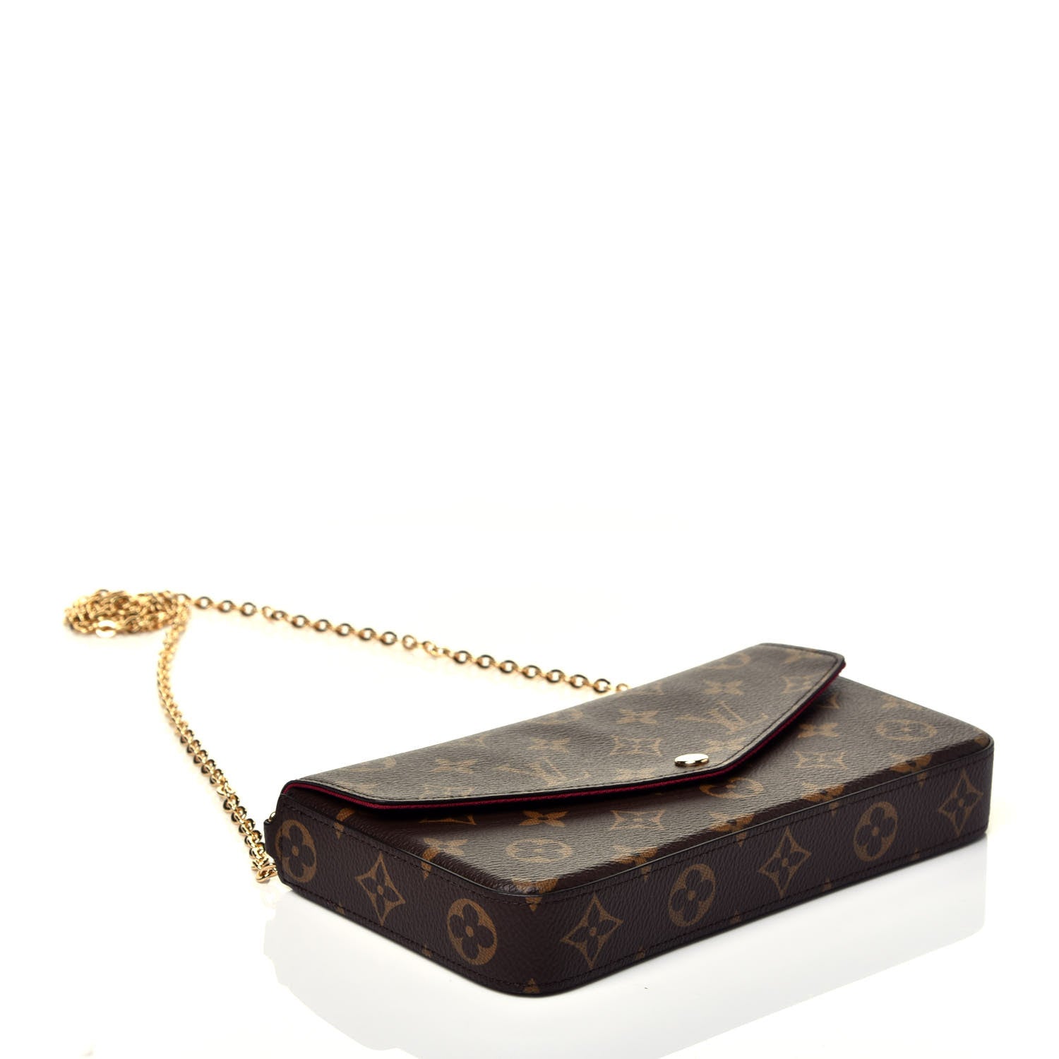 Louis Vuitton Monogram Pochette Felicie Chain Wallet Fuchsia 5 of 10