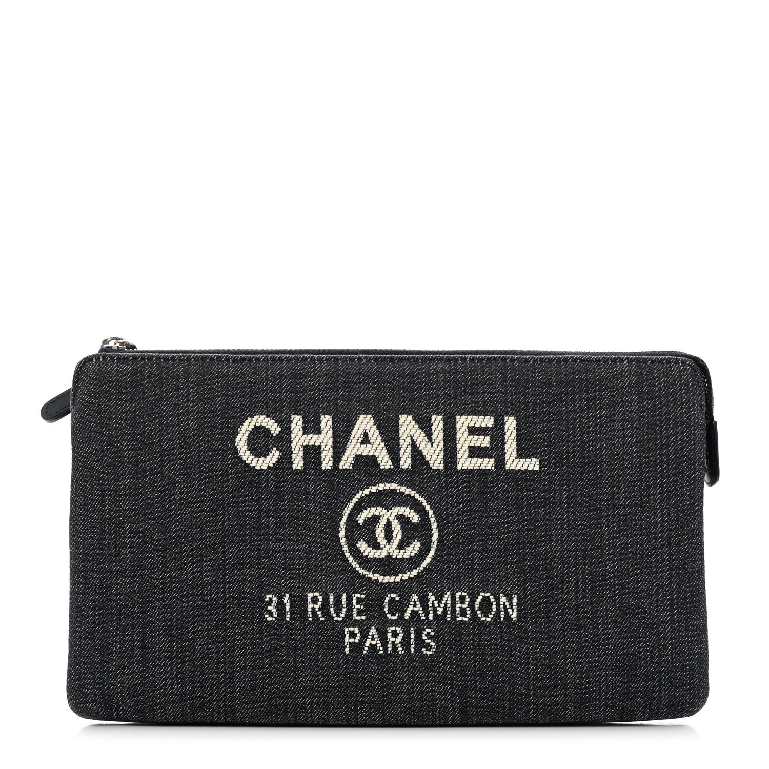 Chanel Denim Small Deauville Zipped Pouch Dark Blue 1 of 12