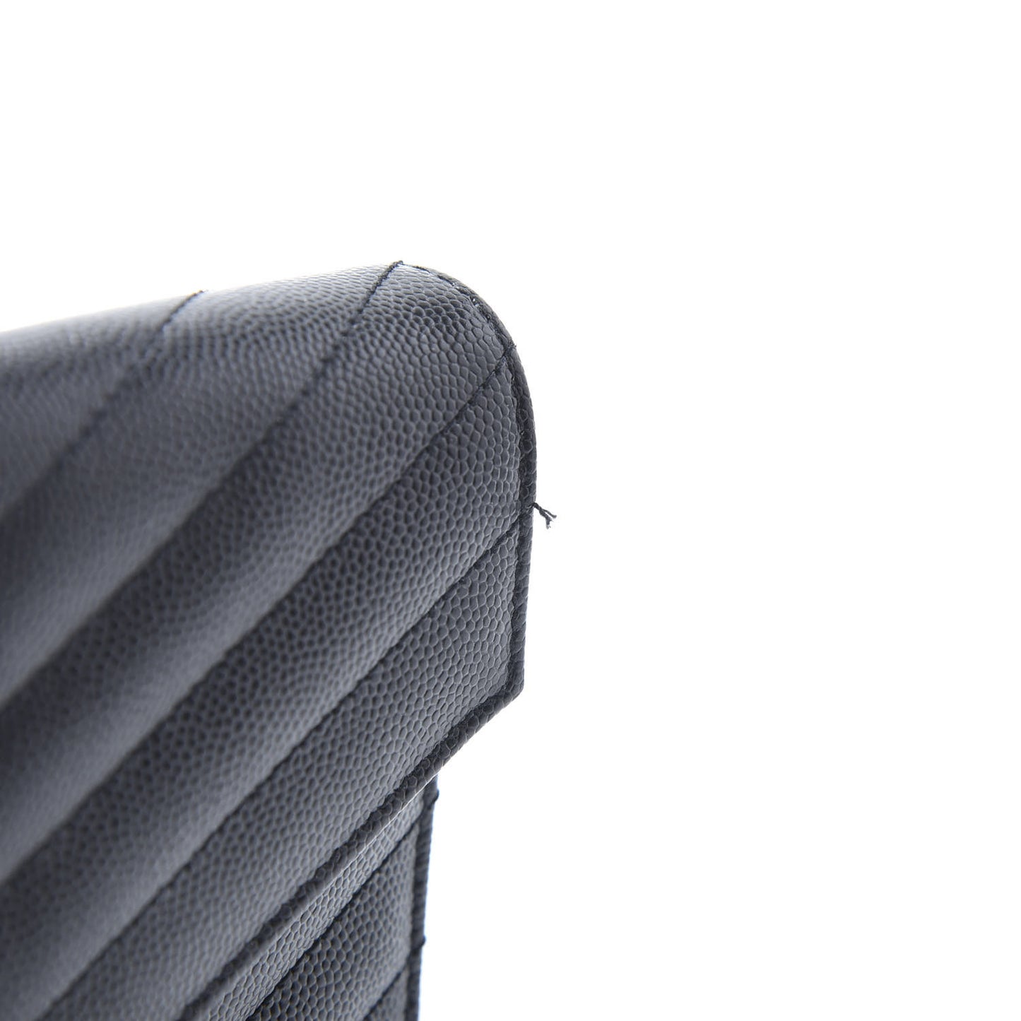Grain De Poudre Matelasse Chevron Monogram Envelope Chain Wallet Black