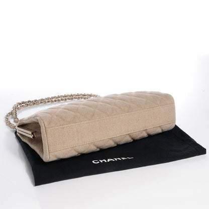 Chanel Linen Quilted Frame Shoulder Bag Beige 4 of 16