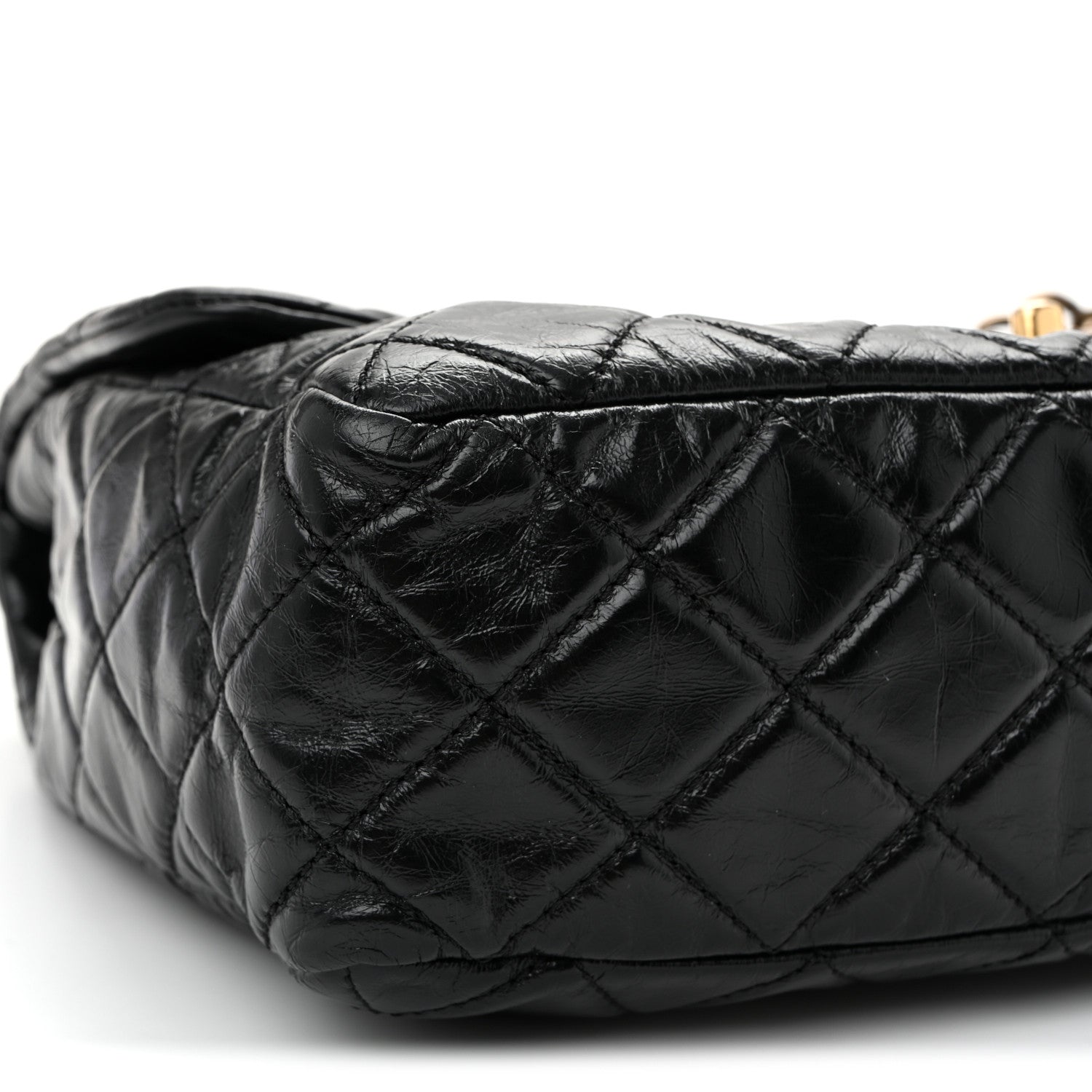 Chanel Glazed Calfskin Castle Rock Medium Flap Black 1921731