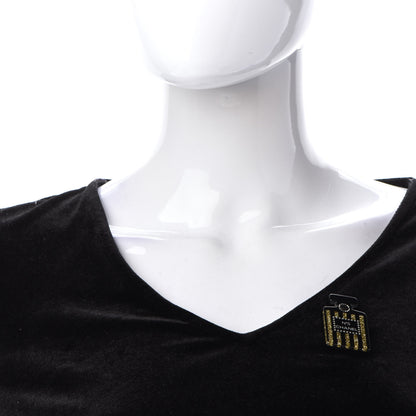 Chanel Resin Strass Perfume Bottle CC Brooch Black Gold 2 of 5