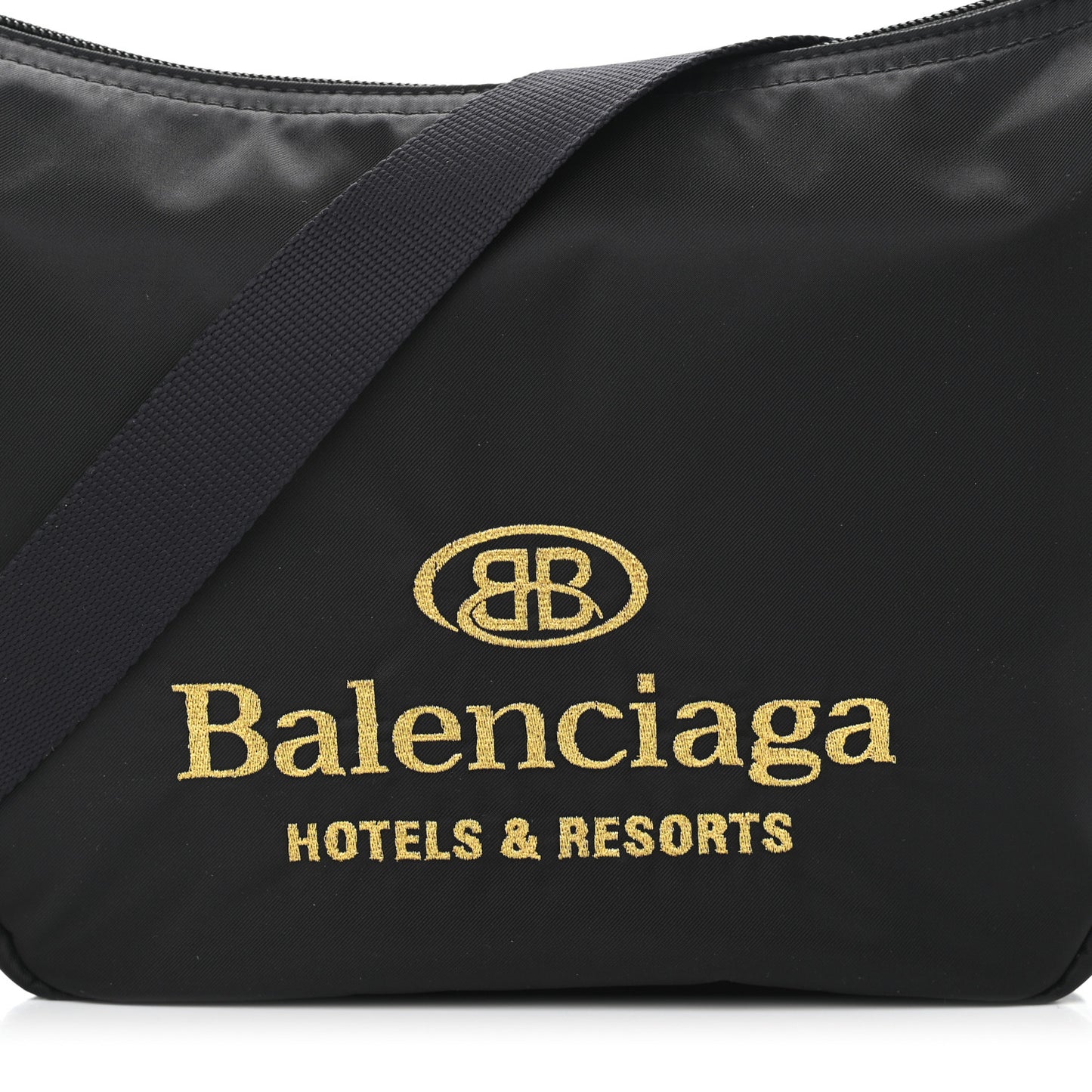 Nylon Hotel Sling Bag Black