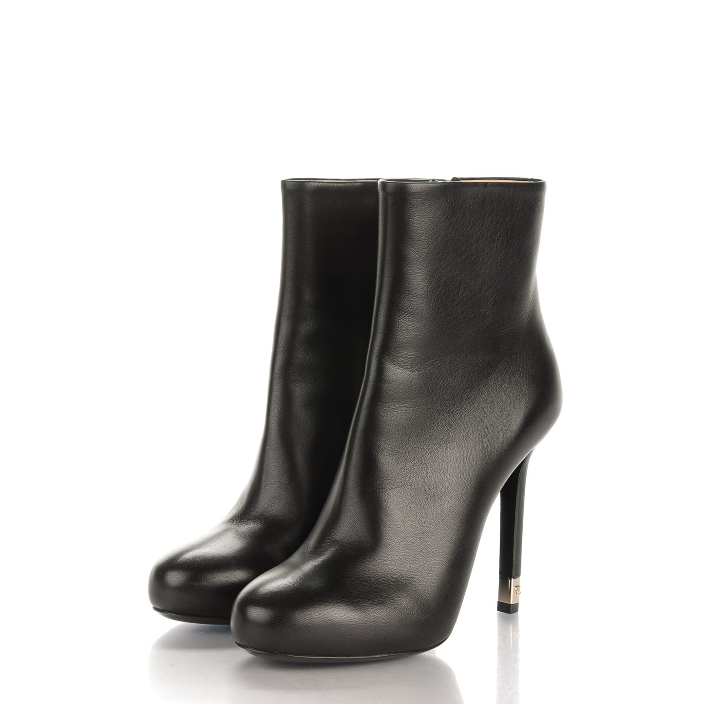 Lambskin Short Boots 36 Black