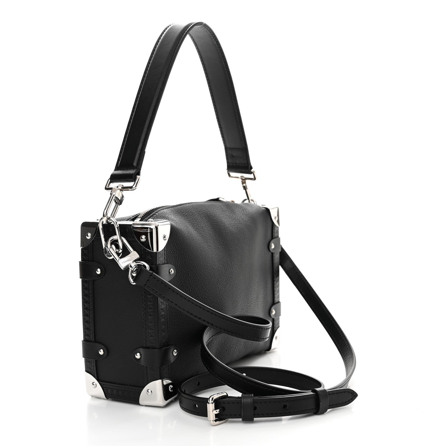 Louis Vuitton Calfskin Side Trunk MM Black 3 of 11