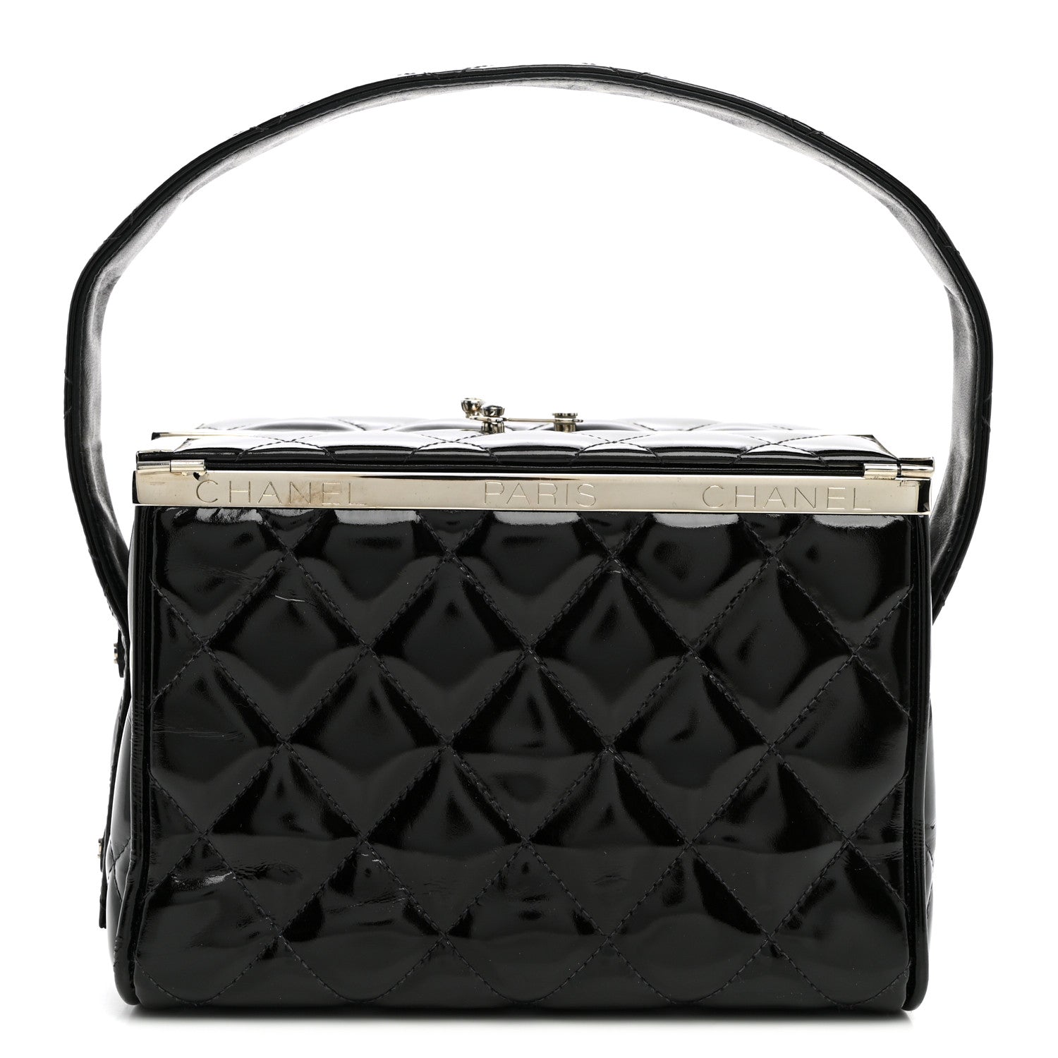 Chanel Patent Quilted Vanity Clutch Black 1 of 11
