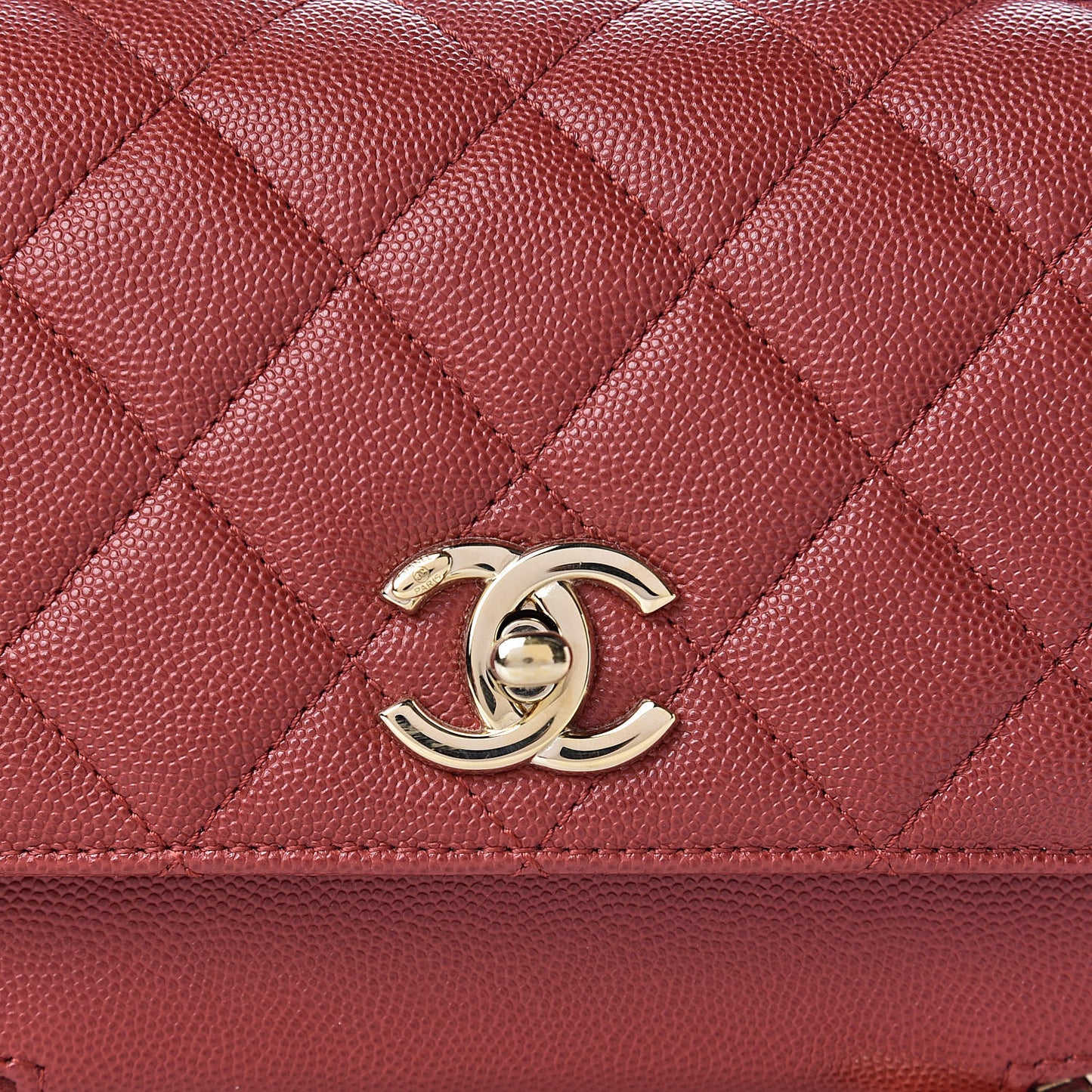 Caviar Quilted Mini Business Affinity Flap Dark Red