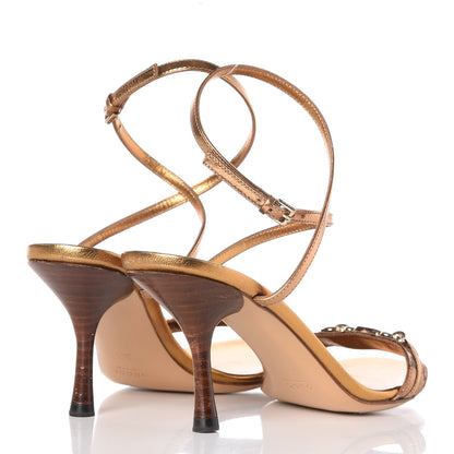 Gucci Metallic Guccissima Strappy Sandals 5 Bronze 4 of 9