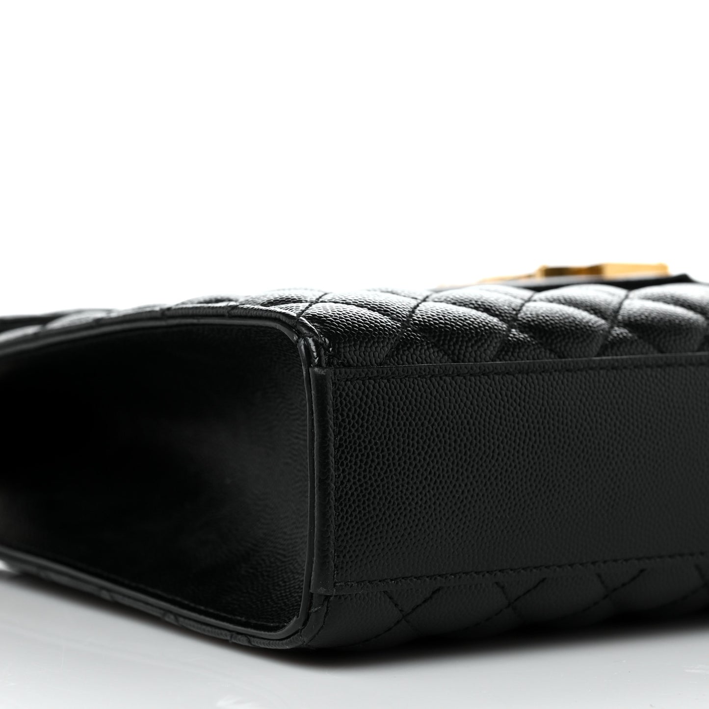 Grain De Poudre Textured Mixed Matelasse Large Triquilt Monogram Satchel Black