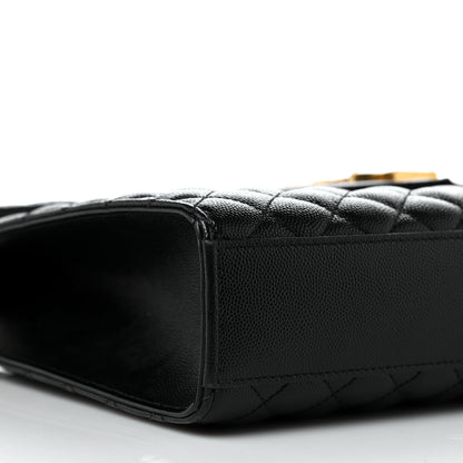 Saint Laurent Grain De Poudre Textured Mixed Matelasse Large Triquilt Monogram Satchel Black 8 of 10