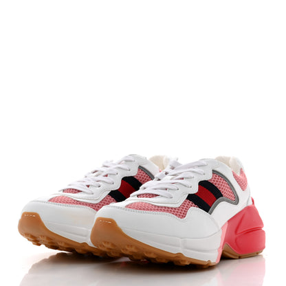 Gucci Lavaredo Eco Fabric Mesh Web Womens Rhyton Reflective Sneakers 36.5 Great White Water Rose Silver 3 of 9