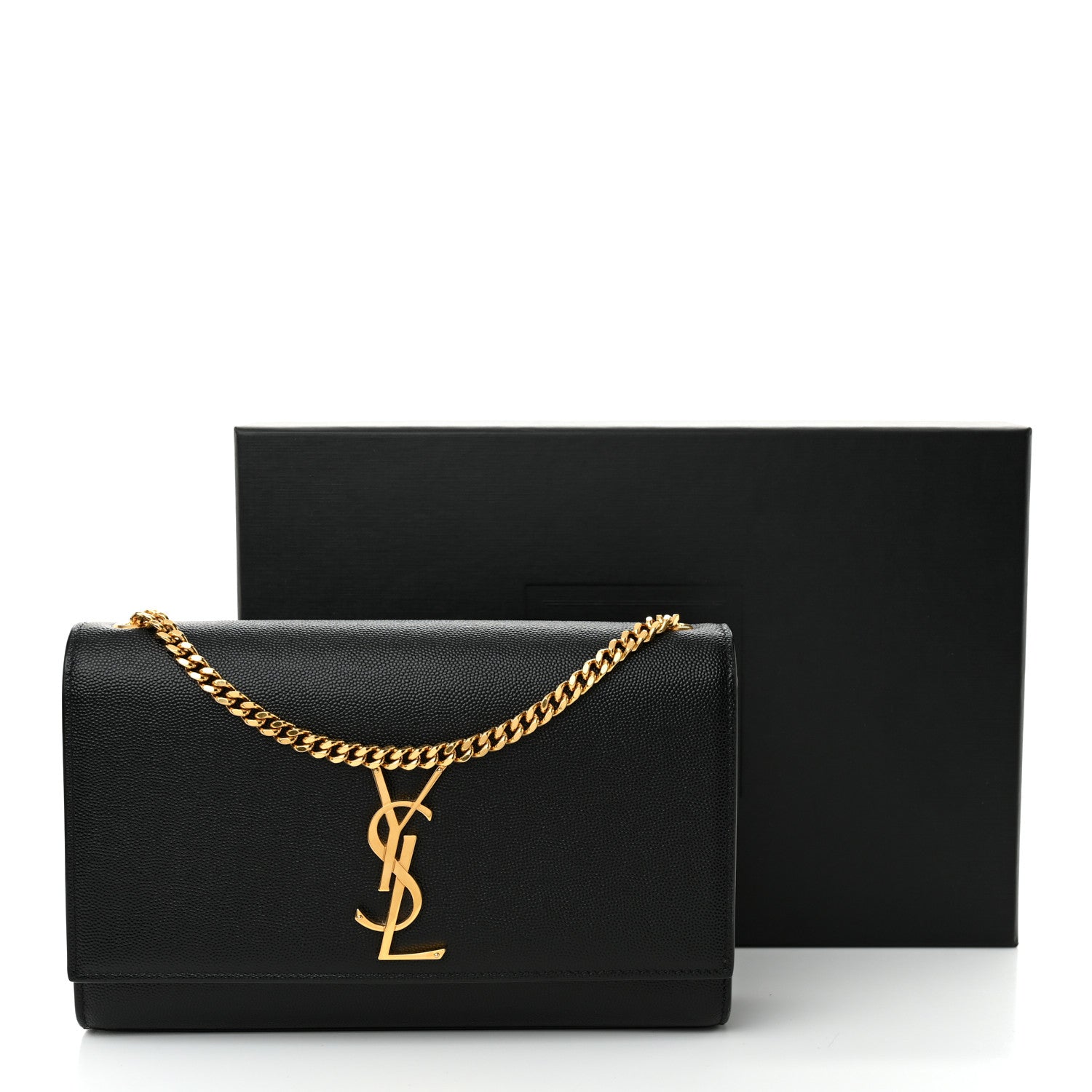 Saint Laurent Grain De Poudre Medium Classic Monogram Kate Satchel Black 12 of 12
