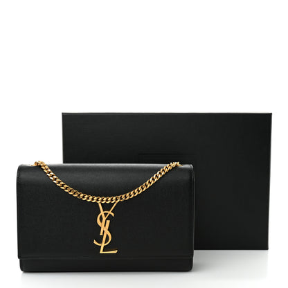 Saint Laurent Grain De Poudre Medium Classic Monogram Kate Satchel Black 12 of 12