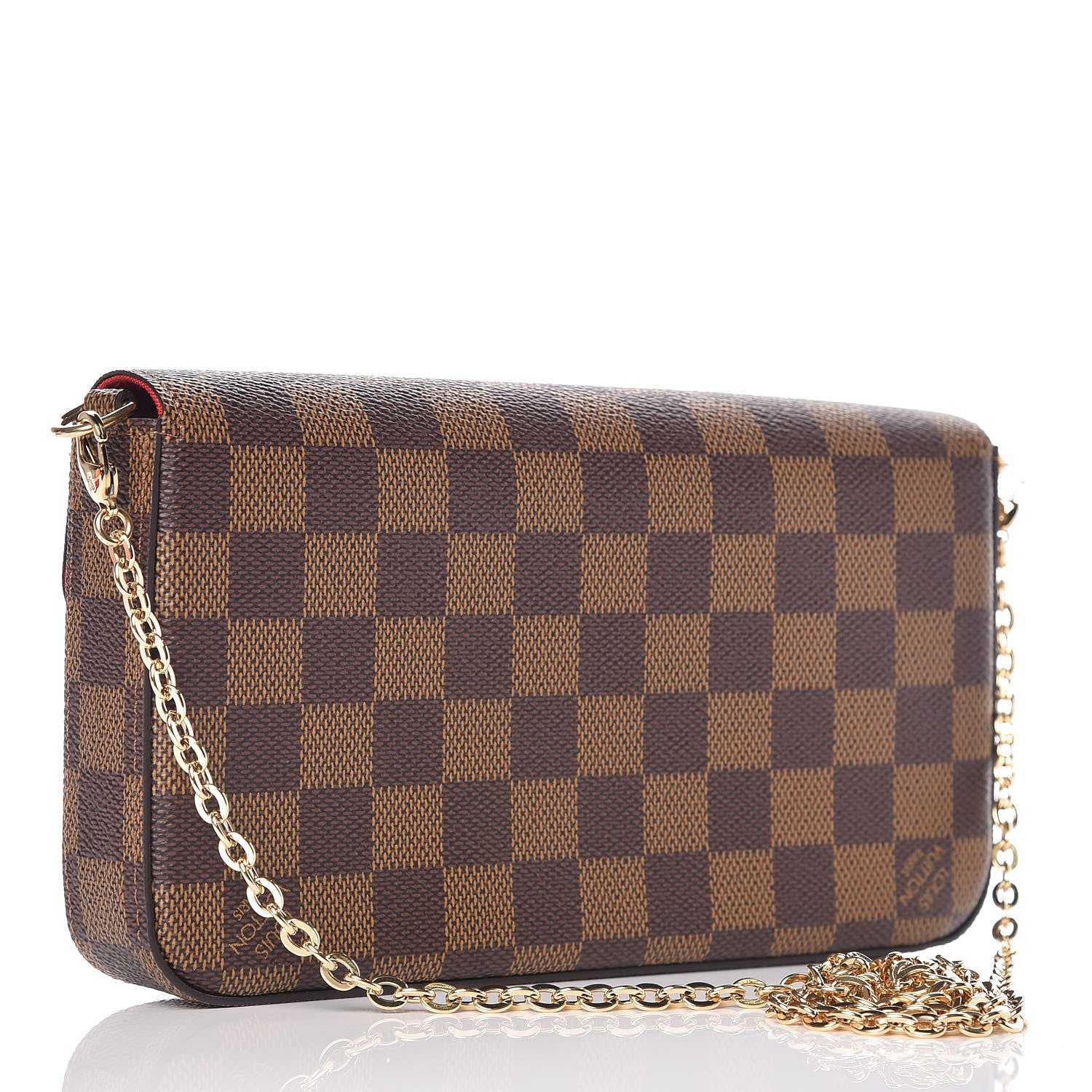 Louis Vuitton Damier Ebene Pochette Felicie Chain Wallet 3 of 13