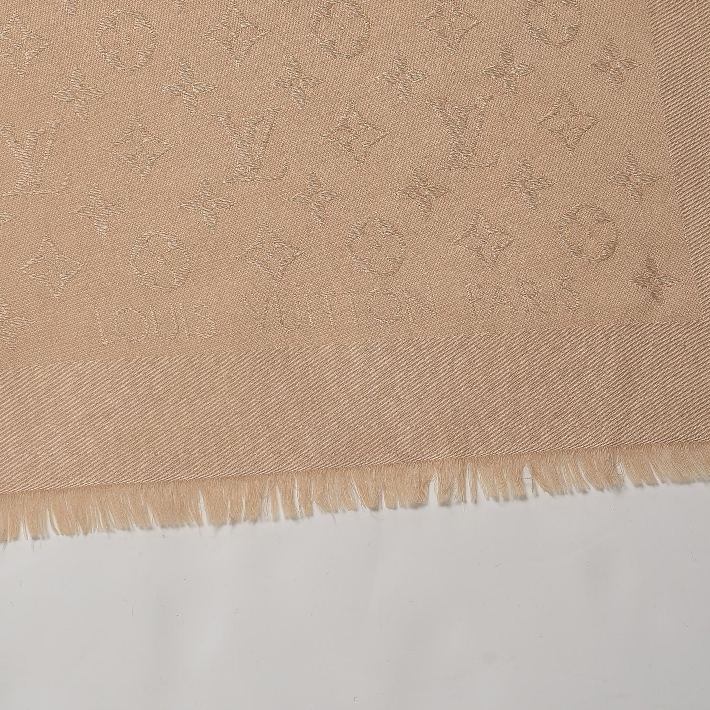 Wool Silk Monogram Shawl Dune