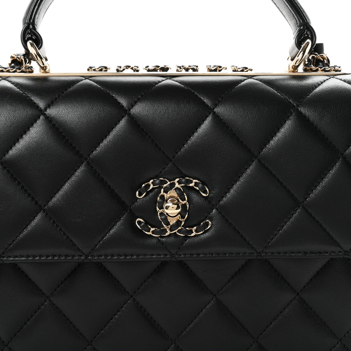 Chanel Lambskin Quilted Small Trendy CC Chain Dual Handle Flap Bag Black 8 of 11