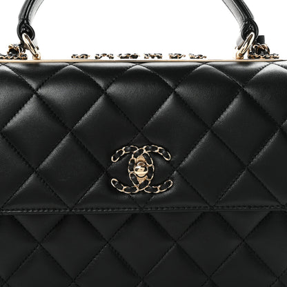 Chanel Lambskin Quilted Small Trendy CC Chain Dual Handle Flap Bag Black 8 of 11
