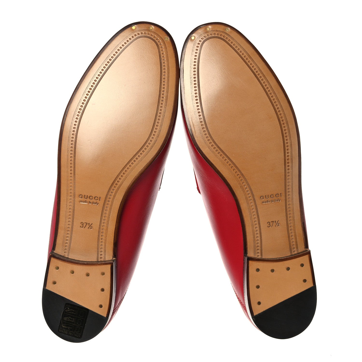Gucci Lambskin Womens Brixton Horsebit Loafers 37.5 Hibiscus Red 5 of 9