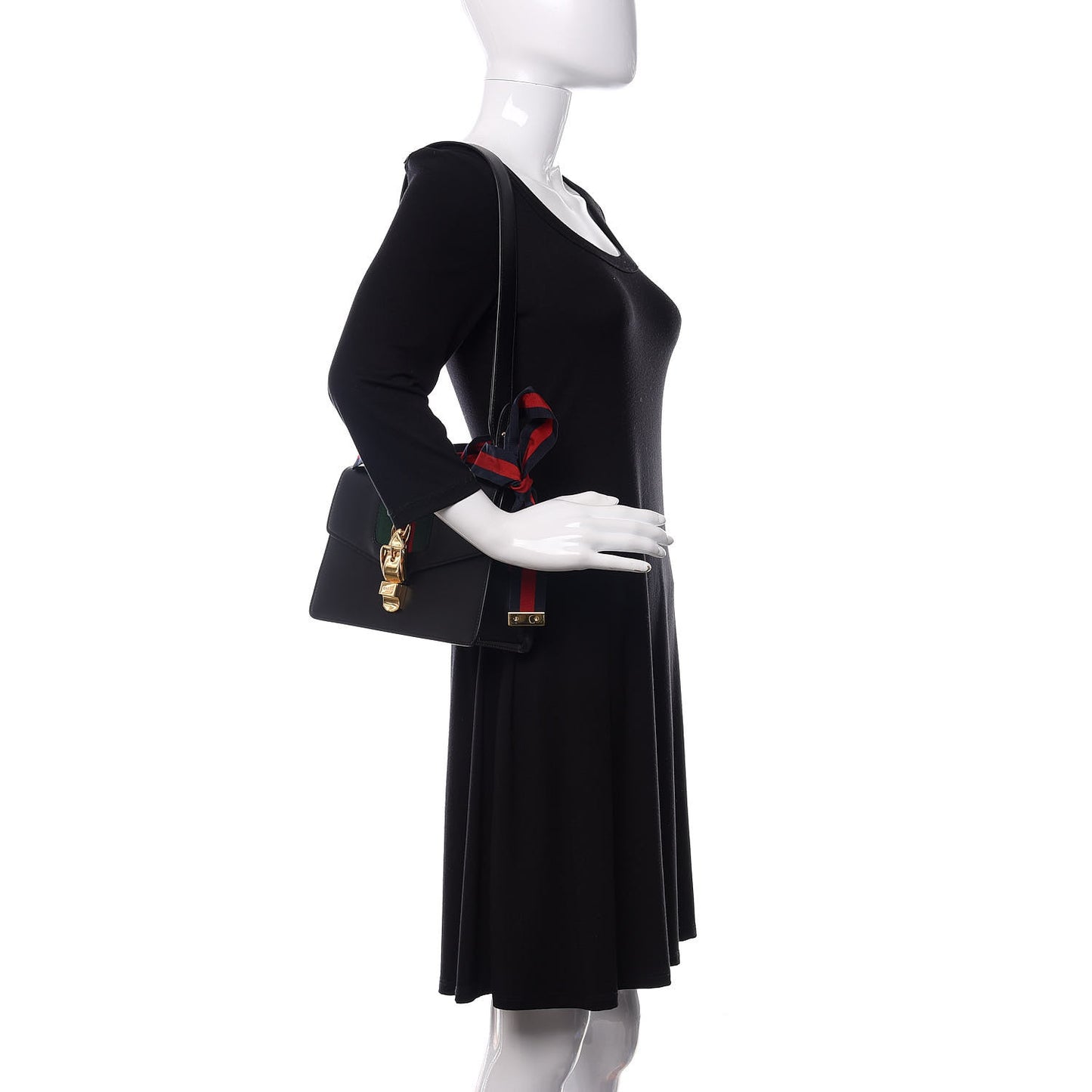 Calfskin Small Sylvie Shoulder Bag Black