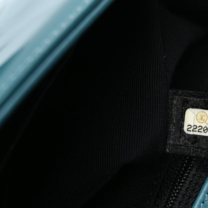 Chanel Patent Calfskin Quilted New Medium Plexiglass Boy Flap Turquoise 7 of 11