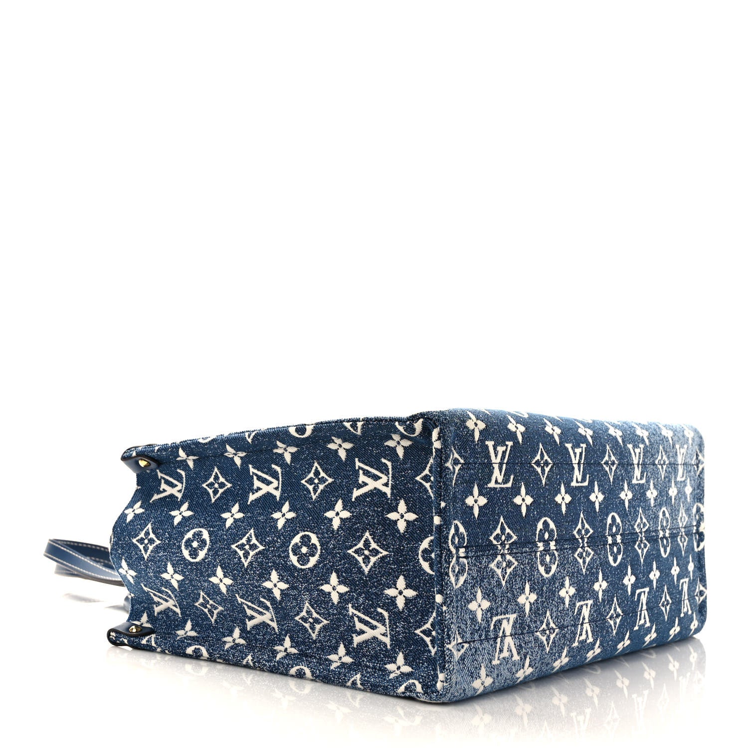 Louis Vuitton Monogram Jacquard Denim Onthego MM Bleu 4 of 8