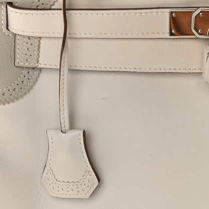 Hermes Swift Ghillies Kelly Retourne 32 White Gris Perle 17 of 17