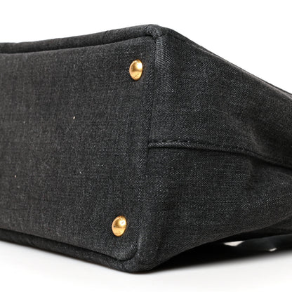 Prada Denim Small Logo Tote Black 8 of 8