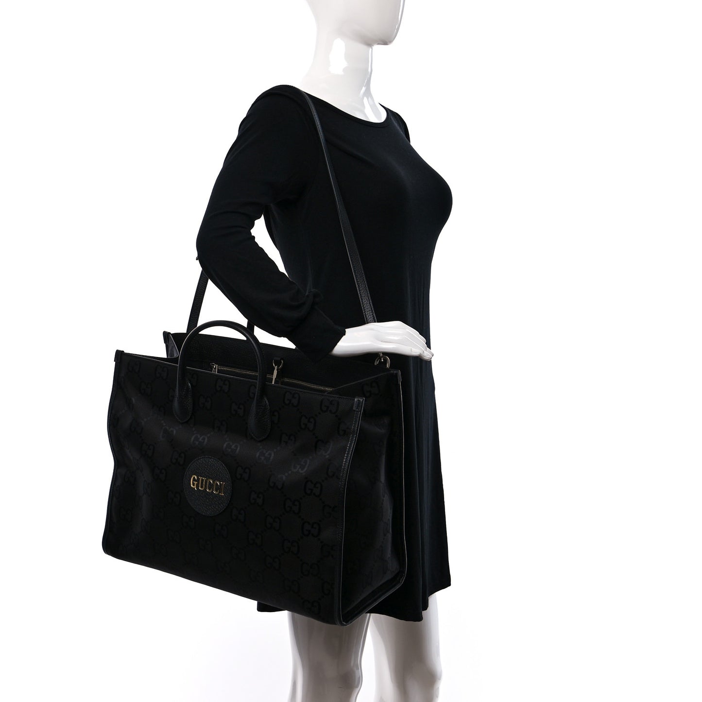 Econyl Nylon Monogram Large Off The Grid Tote Bag Black