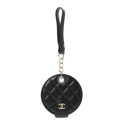 Chanel Lambskin Quilted Round Luggage Tag Black 1 of 4