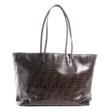 Fendi Zucca Spalmati Matrioska Roll Tote Tobacco Black 1 of 9