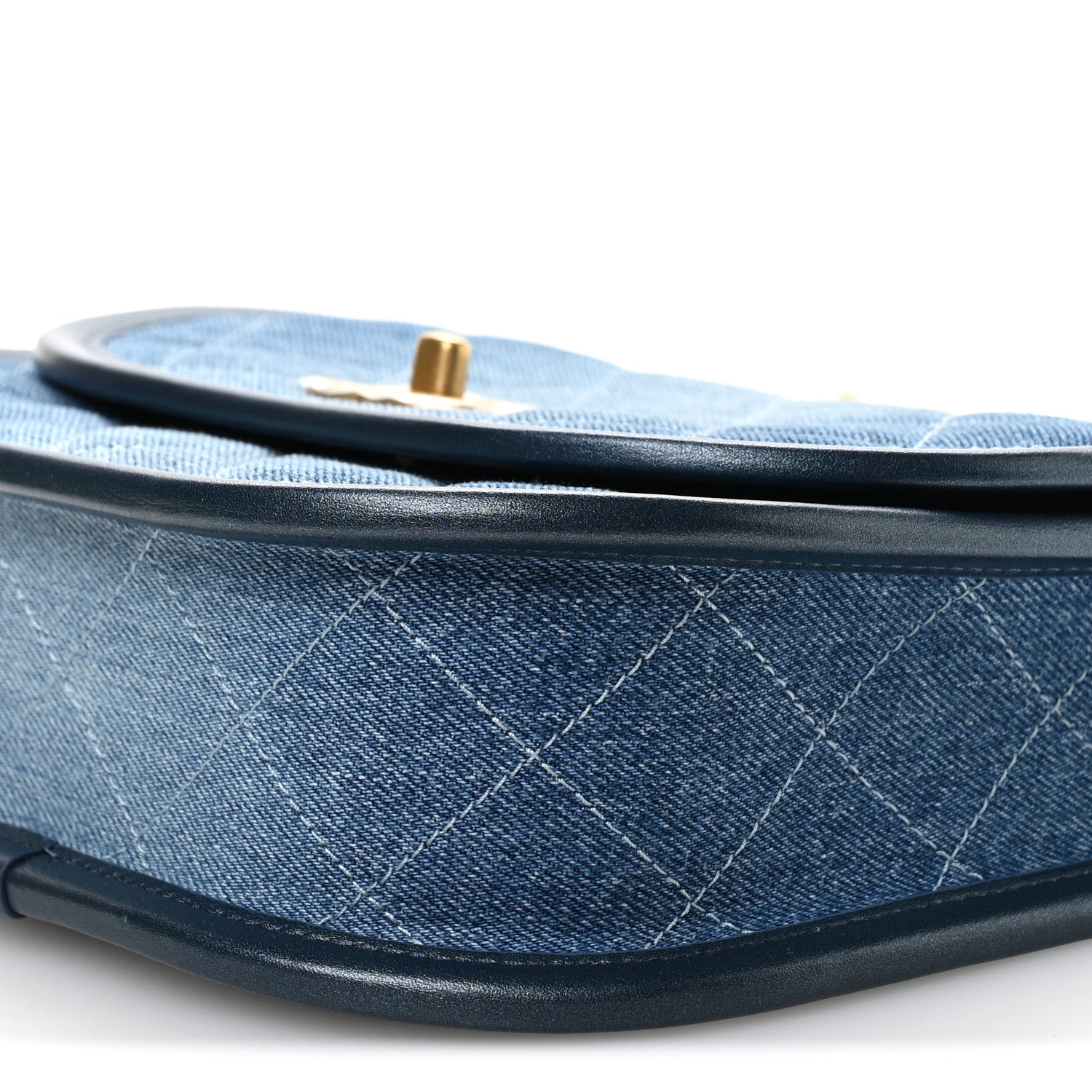 Chanel Washed Denim Quilted Small Messenger Flap Blue 10 of 11