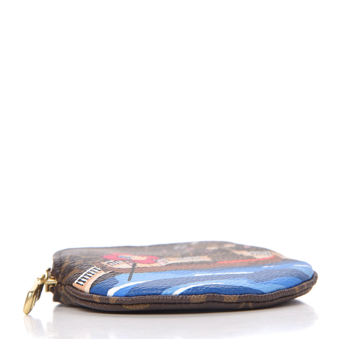 Monogram 2019 Christmas Animation Round Coin Purse Blue