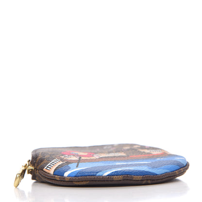 Louis Vuitton Monogram 2019 Christmas Animation Round Coin Purse Blue 4 of 8