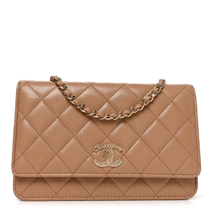 Chanel Caviar Quilted Multi Chain Wallet On Chain WOC Beige 1 of 11