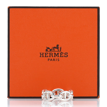 Hermes Sterling Silver PM Chaine d'Ancre Enchainee Band Ring 56 7.5 5 of 5