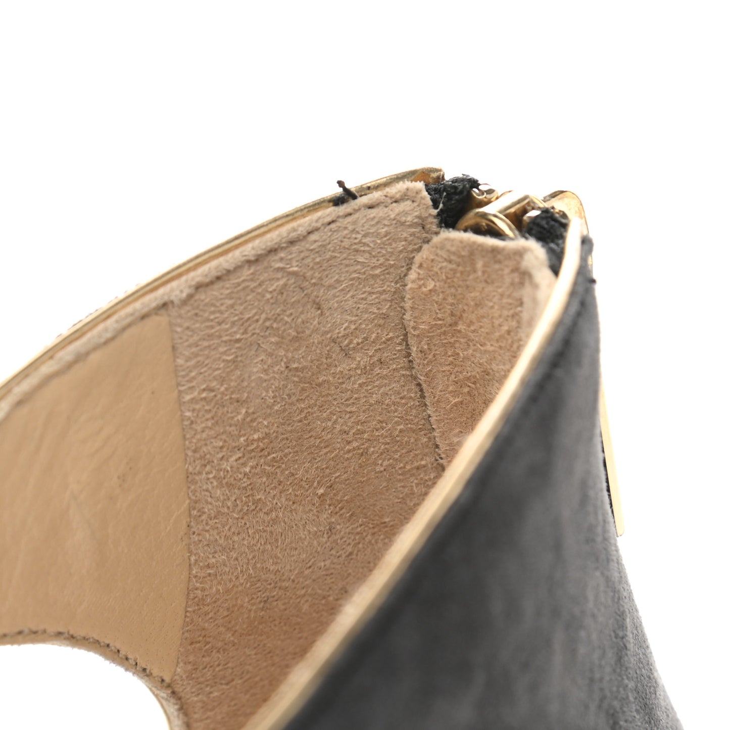 Suede Mirror Calfskin Leash Sandal 37 Smoke